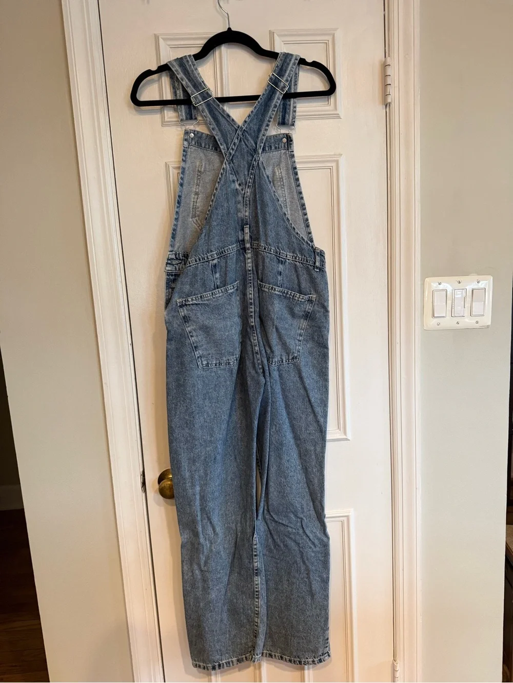 Free People Light Blue Denim Overalls